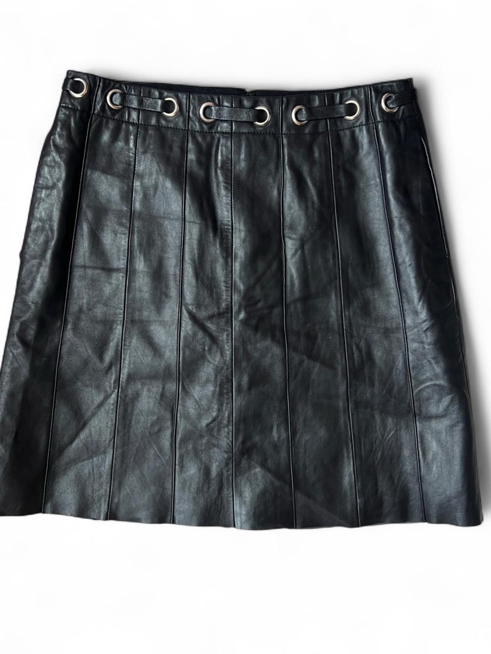 BCBGMAXAZRIA Leather Skirt, Black, Size 2